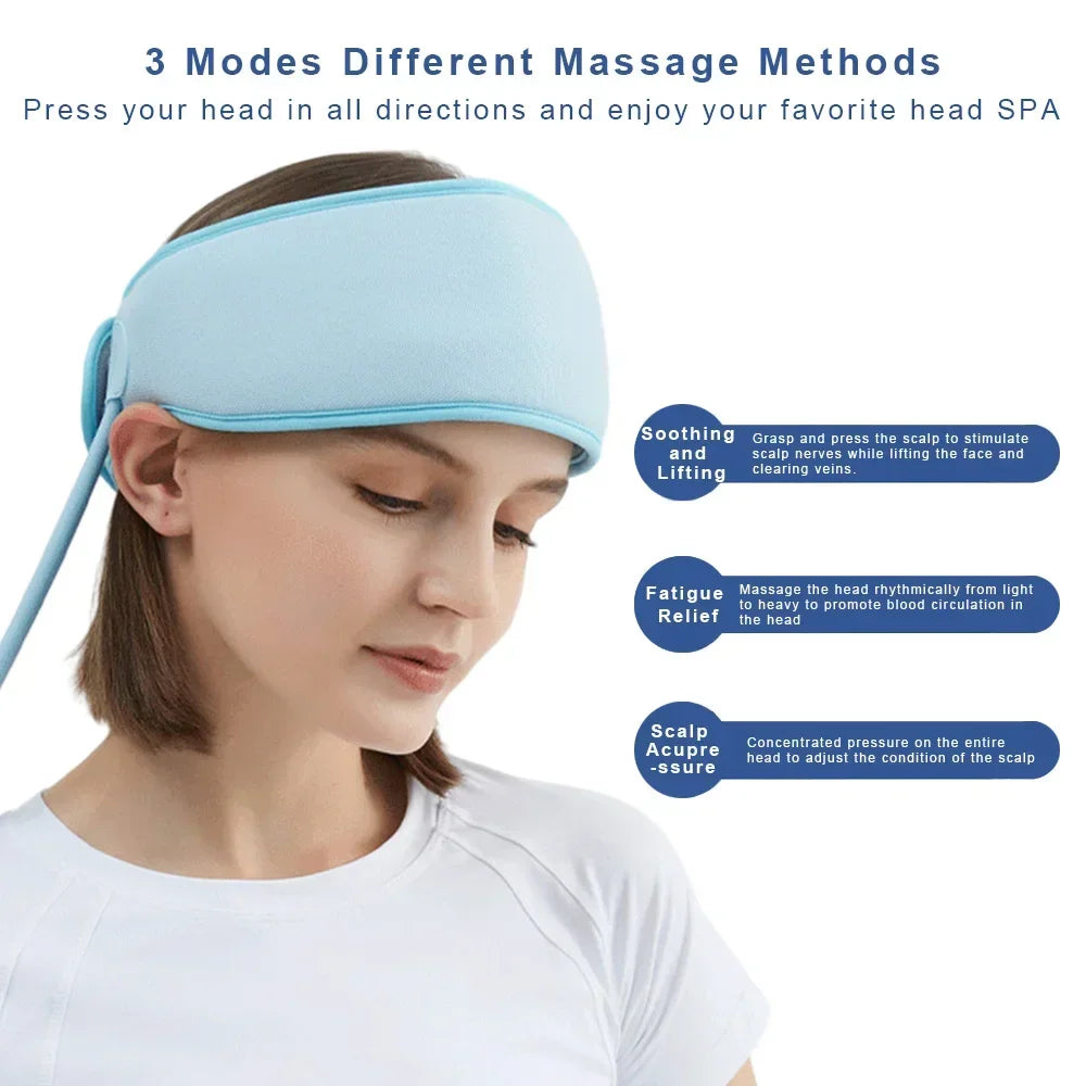 Electric Head Massager Airbag Air Pressure Physiotherapy Massage Headband Health Care Pain Relief Scalp Deep Relaxation Scrap