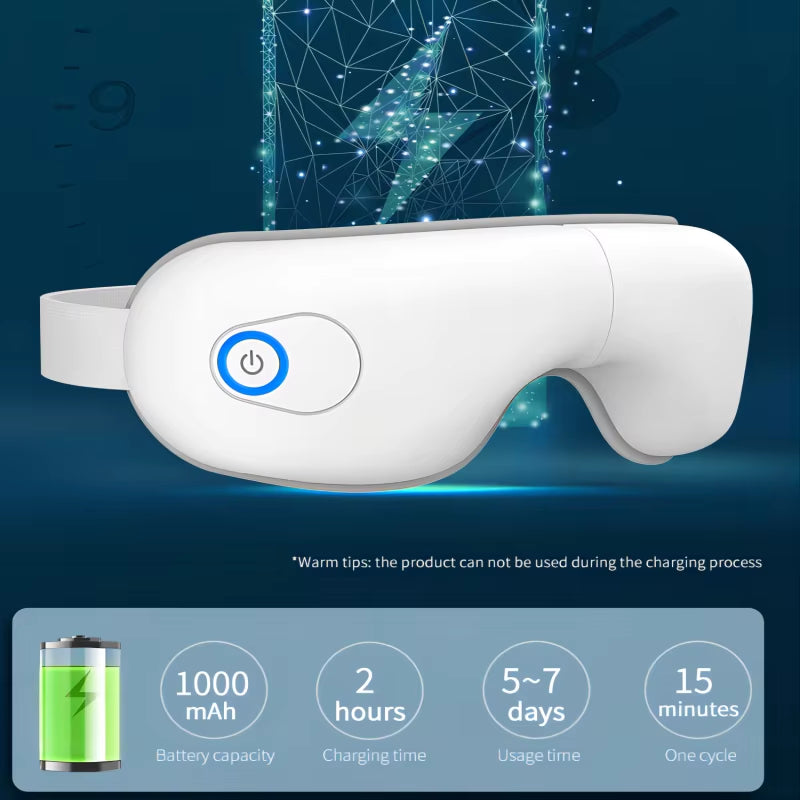 Folding Eye Massager Eye Mask with Bluetooth Music Airbag Compression Eye Care Device Gift for Eye Strain Dry Eye Improve Sleep