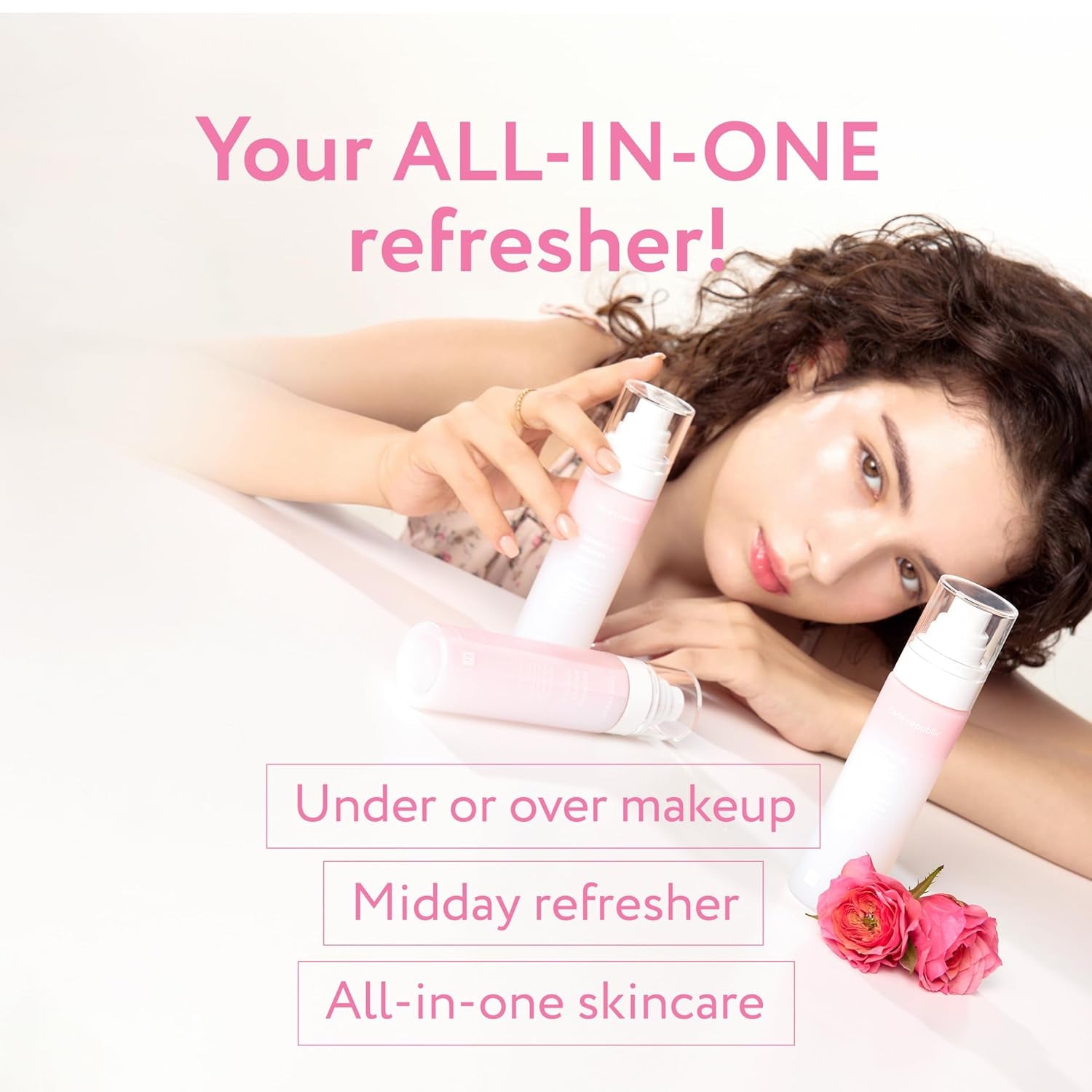 Effortless Glass Skin - Blooming Essence Rose Mist + Purity Sun Essence | All in One Mist for Instant Glass Skin | SPF 50+ Broad Spectrum UV Sunscreen | Vegan Korean Skin Care