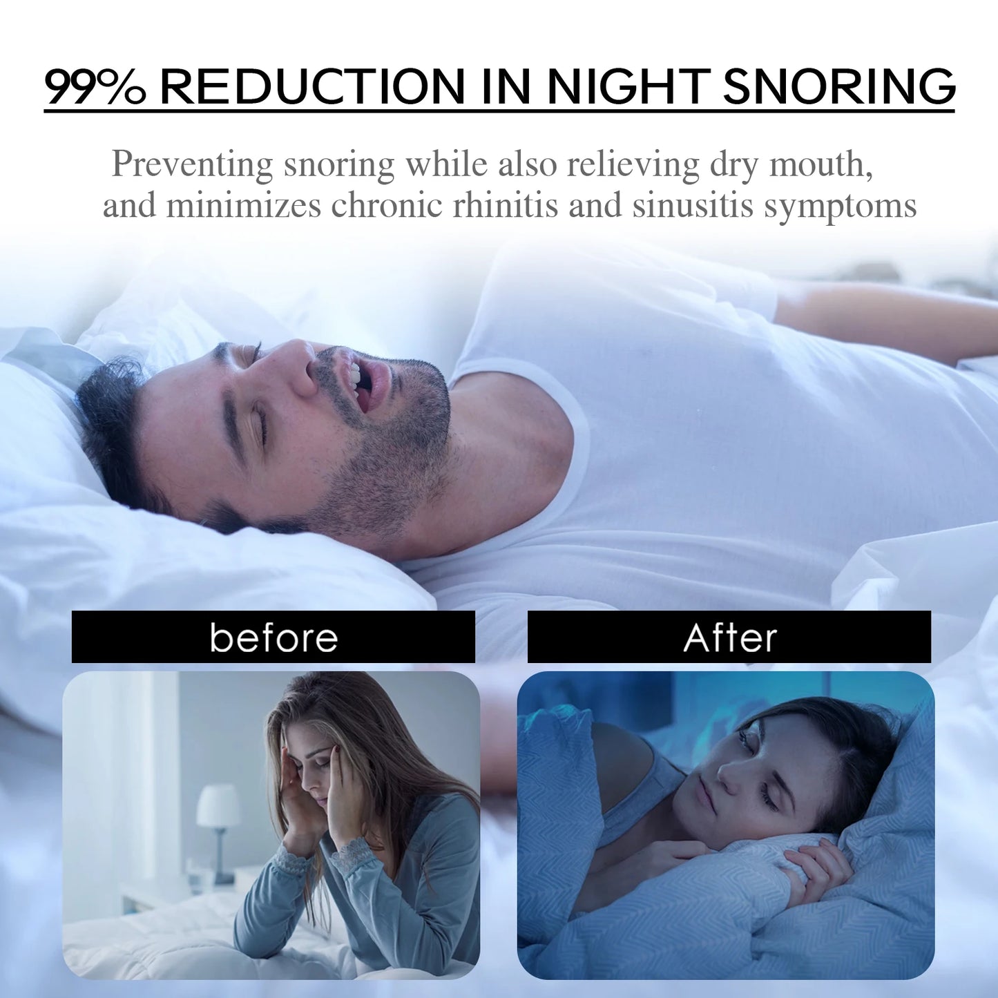 30 Pcs anti Snoring Mouth Tape Strips - Stop Snoring Aid, Improve Sleep & Nasal Breathing, Gentle Mouth Closure Patch for Adults