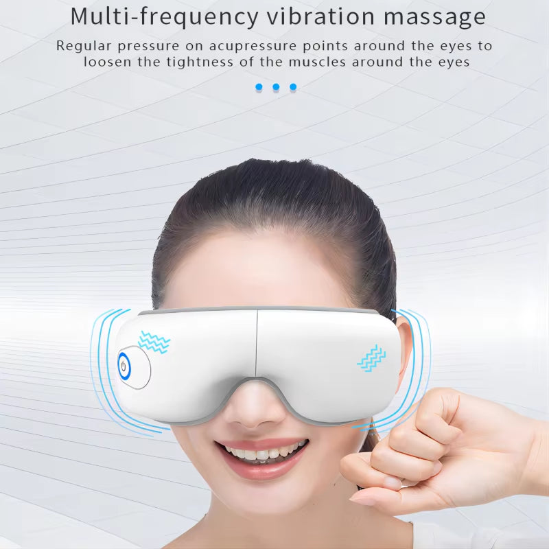 Folding Eye Massager Eye Mask with Bluetooth Music Airbag Compression Eye Care Device Gift for Eye Strain Dry Eye Improve Sleep