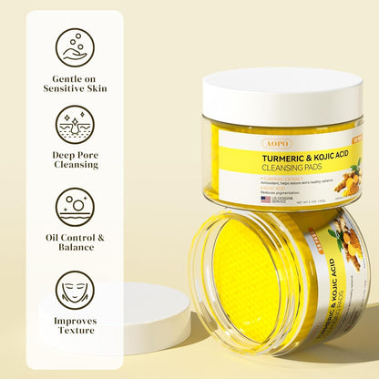 Kojic Acid & Turmeric Brightening Cleansing Pads
