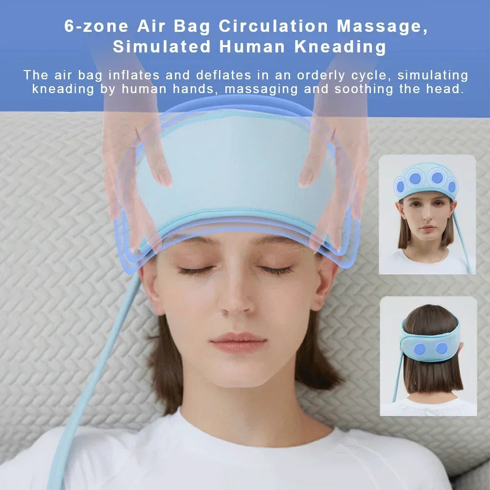 Electric Head Massager Airbag Air Pressure Physiotherapy Massage Headband Health Care Pain Relief Scalp Deep Relaxation Scrap