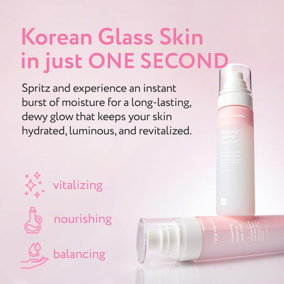 Effortless Glass Skin - Blooming Essence Rose Mist + Purity Sun Essence | All in One Mist for Instant Glass Skin | SPF 50+ Broad Spectrum UV Sunscreen | Vegan Korean Skin Care