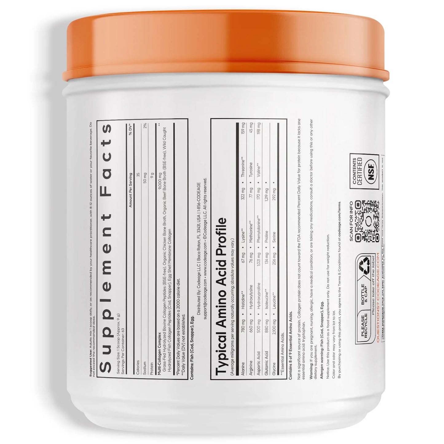 Multi Collagen Protein Powder Peptides, Hydrolyzed Collagen for Women & Men, Collagen Supplements, Grass Fed Bone Broth, 2-Month Supply, Unflavored, Type 1, 2, 3, 5 & 10, Non-Gmo - 20 OZ