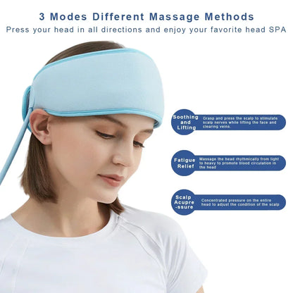 Electric Head Massager Airbag Air Pressure Physiotherapy Massage Headband Health Care Pain Relief Scalp Deep Relaxation Scrap