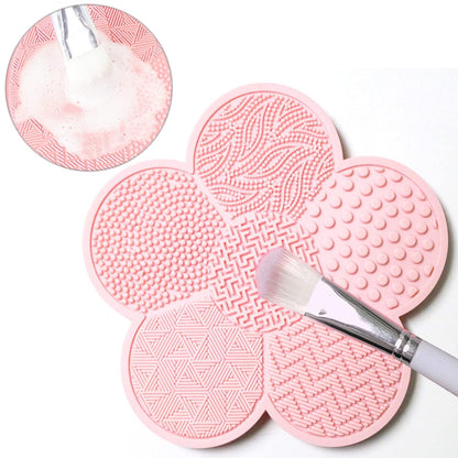1Pc Pink Silicone Makeup Brush Cleaning Bearings with Suction Cups, Silicone Cleaning Tool, Makeup Brush Tools,Brush Cleaners,Beauty and Personal Care