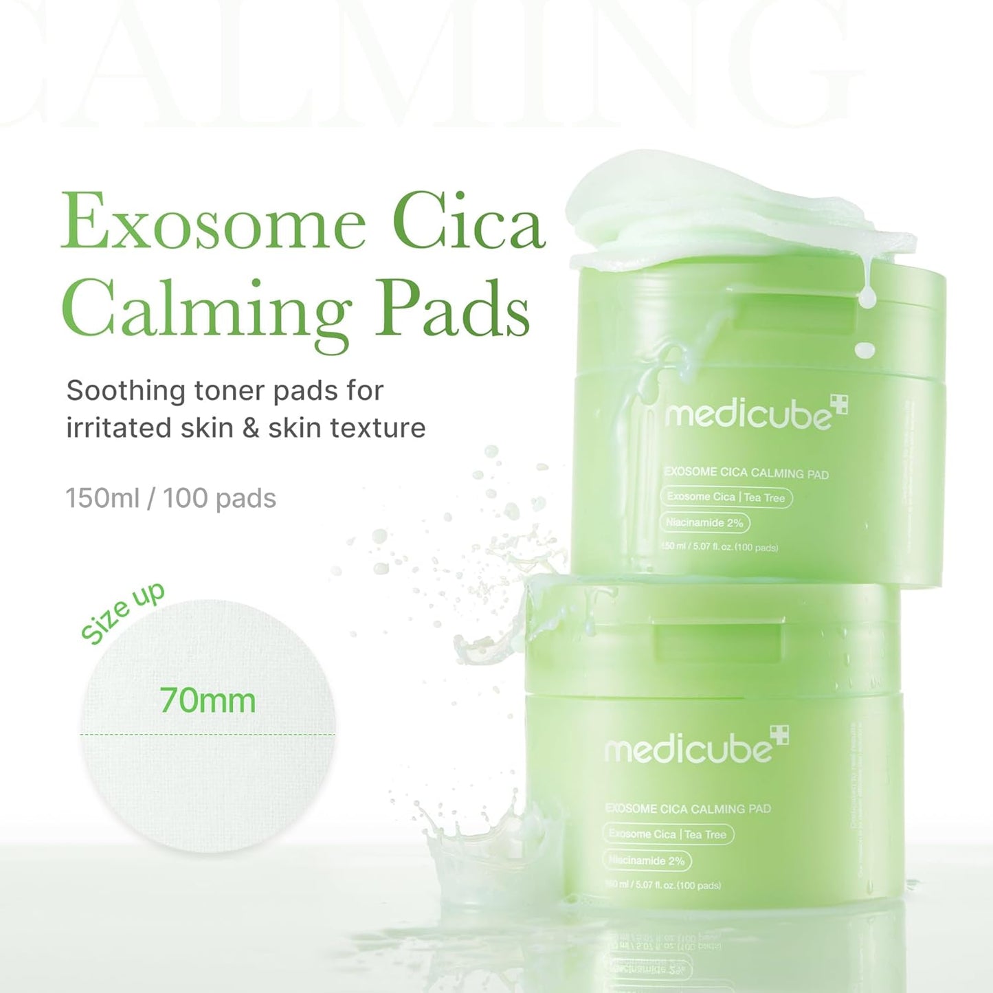 Exosome CICA Calming Toner Pads (100 Pack)