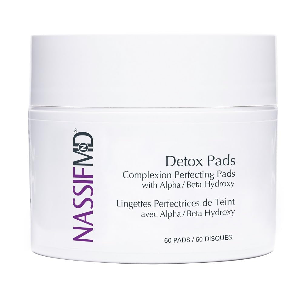 Exfoliating Detox Pads | Surgeon-Created AHA/BHA Facial Pads for Deep Cleansing, Smoother Texture & Glowing Skin | Reduces Pores, Firms, Brightens