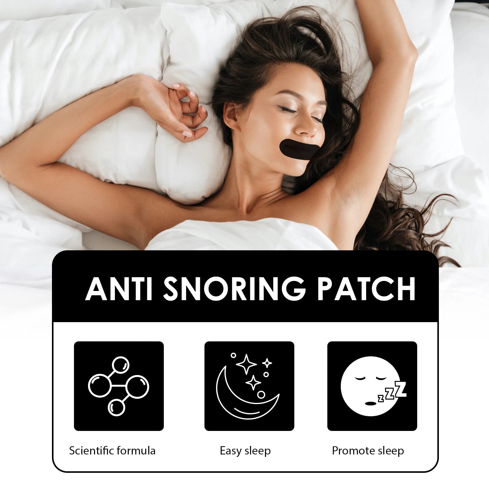 30 Pcs anti Snoring Mouth Tape Strips - Stop Snoring Aid, Improve Sleep & Nasal Breathing, Gentle Mouth Closure Patch for Adults
