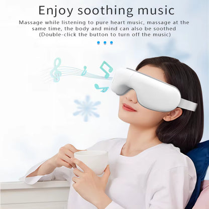 Folding Eye Massager Eye Mask with Bluetooth Music Airbag Compression Eye Care Device Gift for Eye Strain Dry Eye Improve Sleep