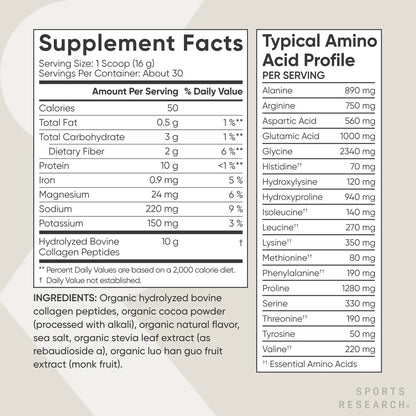 Collagen Peptides Organic Chocolate (30 Servings)