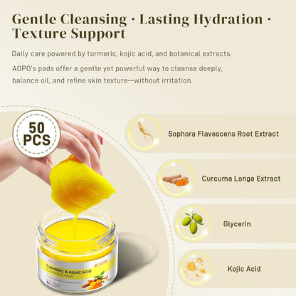 Kojic Acid & Turmeric Brightening Cleansing Pads