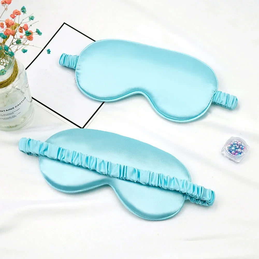 1PC Women Imitated Silk Sleep Eye Mask Portable Travel Eyepatch Nap Eye Patch Rest Blindfold Eye Cover Sleeping Night Eyeshade