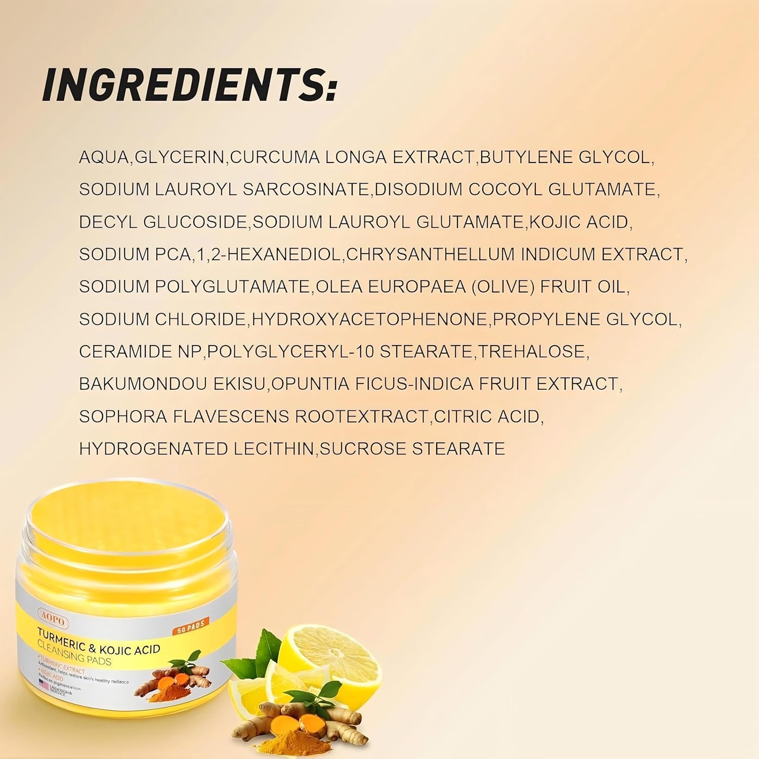 Kojic Acid & Turmeric Brightening Cleansing Pads