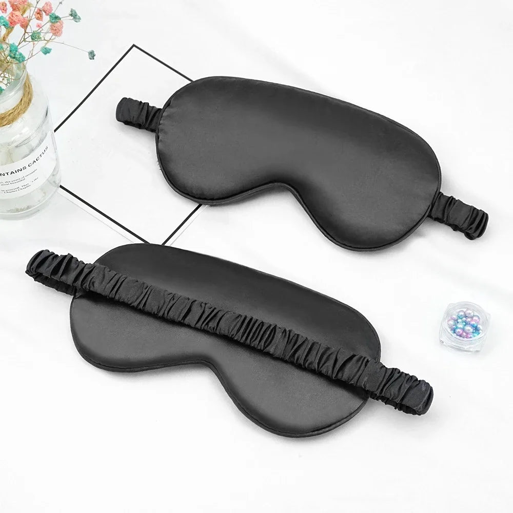 1PC Women Imitated Silk Sleep Eye Mask Portable Travel Eyepatch Nap Eye Patch Rest Blindfold Eye Cover Sleeping Night Eyeshade