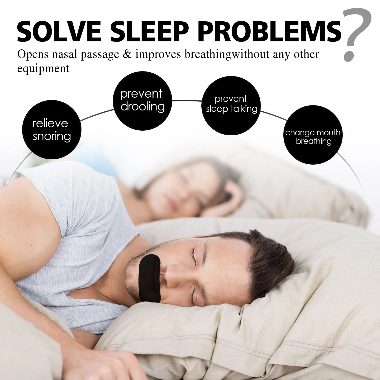 30 Pcs anti Snoring Mouth Tape Strips - Stop Snoring Aid, Improve Sleep & Nasal Breathing, Gentle Mouth Closure Patch for Adults