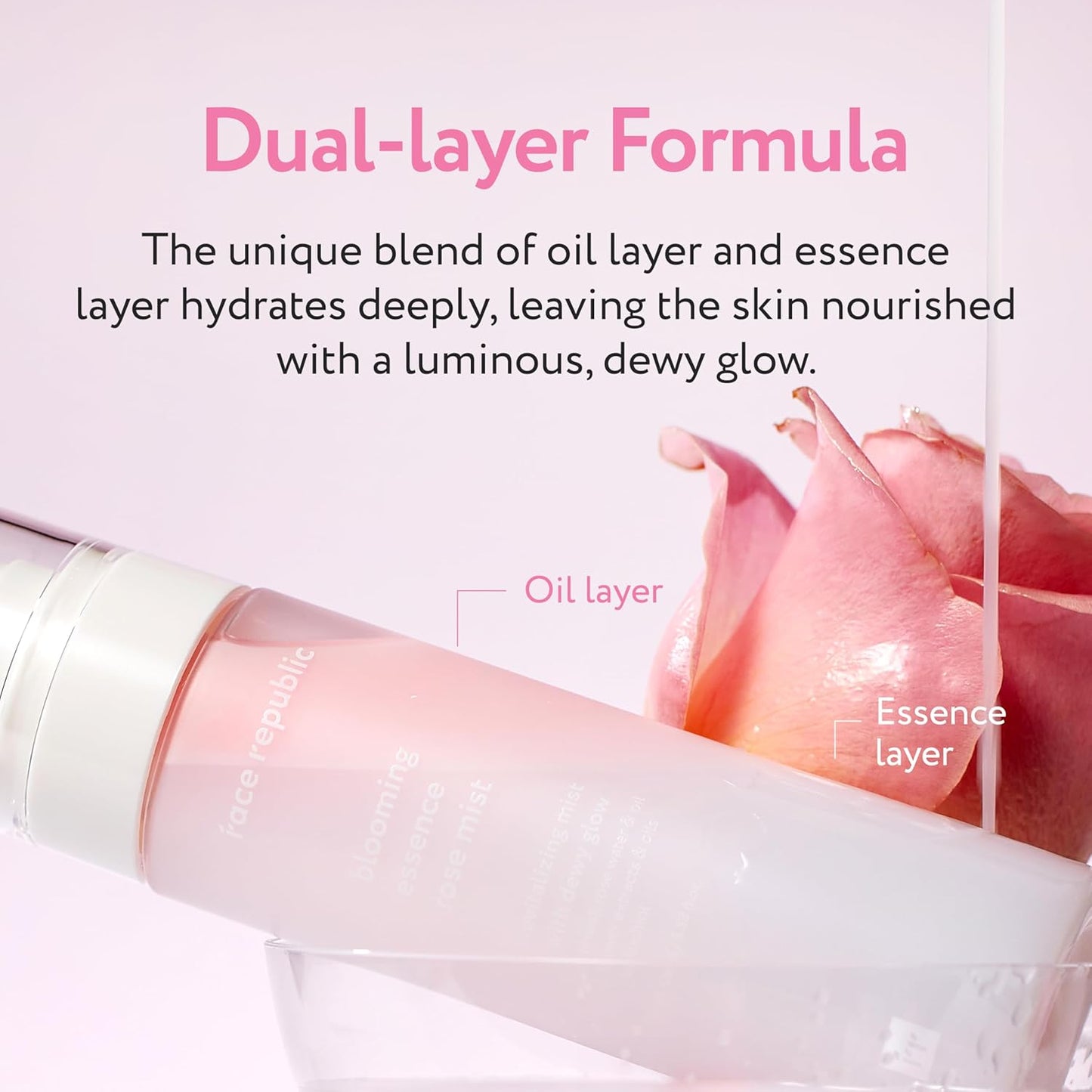 Effortless Glass Skin - Blooming Essence Rose Mist + Purity Sun Essence | All in One Mist for Instant Glass Skin | SPF 50+ Broad Spectrum UV Sunscreen | Vegan Korean Skin Care