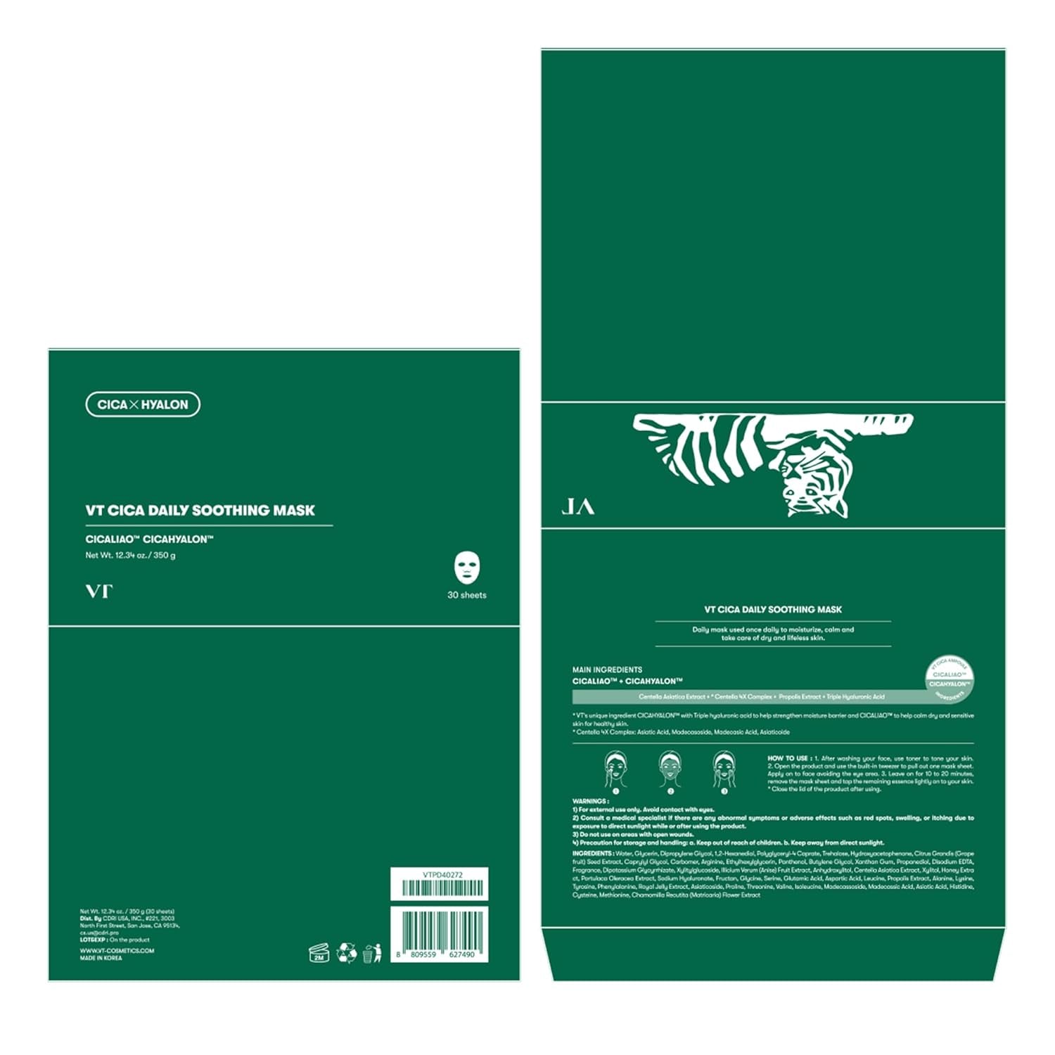 CICA Daily Soothing Sheet Mask (30 Pack)