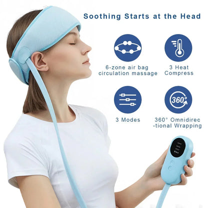 Electric Head Massager Airbag Air Pressure Physiotherapy Massage Headband Health Care Pain Relief Scalp Deep Relaxation Scrap